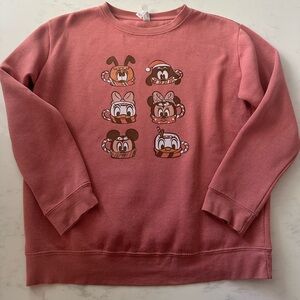 DISNEY hot cocoa pink Christmas sweatshirt girl’s XL boutique shop holiday